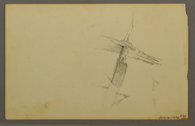 Teckning, Molnstudie, bergssluttning, 1844