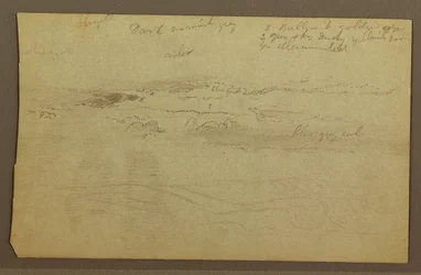 Teckning, Molnstudie över kullar, 1860-talet