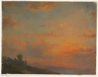 Teckning, Molnstudie, solnedgång, 1850-60