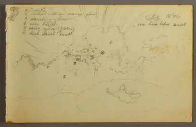 Teckning, Molnstudie med sol som bryter igenom, 1844