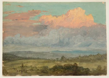 Teckning, moln, Hudson Valley, New York, juli 1866
