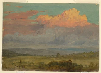 Teckning, moln, Hudson Valley, New York, juli 1866