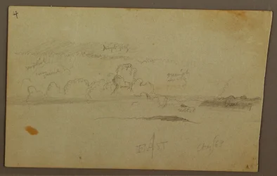 Ritning, Moln över kullen, 1863