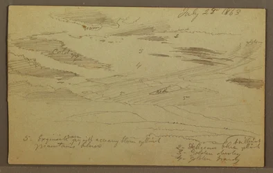 Teckning, Molnig himmel över dalen, juli 1863