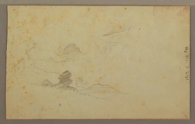 Teckning, Molnig himmel över dalen, juli 1863