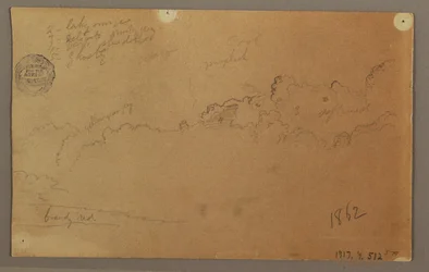 Teckning, Molnig himmel, 1863