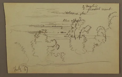 Teckning, Molnig himmel, 1867