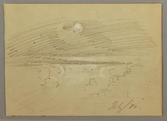 Teckning, Molnig himmel, juli 1870