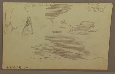 Teckning, Molnig himmel, möjligen 1860-tal