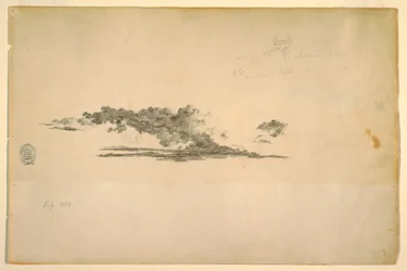 Teckning, ko, moln, juli och september 1844