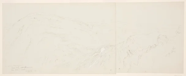 Teckning, Fjärran vy över Damaskus, Syrien, 7 maj 1868