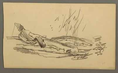 Teckning, Nedfallet träd, möjligen 1877