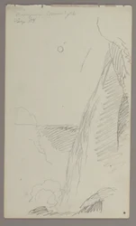 Teckning, Fall i månsken, 1858
