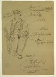 Teckning, Fellah från Betlehem, troligen februari 1868