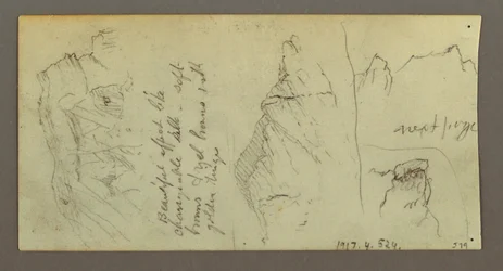 Teckning, Figur ridande kamel, Sittande kamel, möjligen 1868