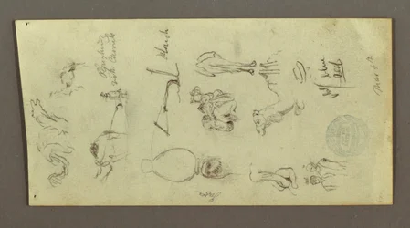 Teckning, Figur- och kamelstudier, 4 mars, möjligen 1868