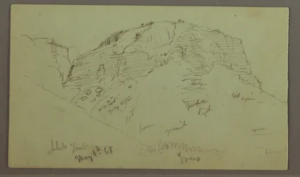Ritning, Flat Rocky Hill, 4 maj 1868