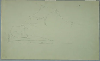 Teckning, flytande isberg, juni eller juli 1859