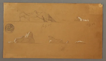 Teckning, Flytande isberg, 5 och 6 juli 1859