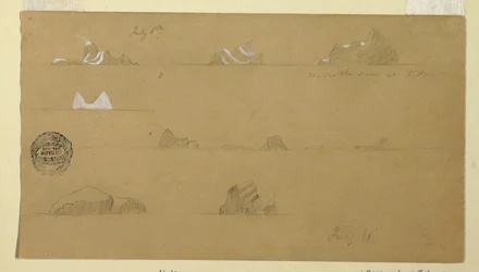 Teckning, Flytande isberg, 6 och 16 juli 1859