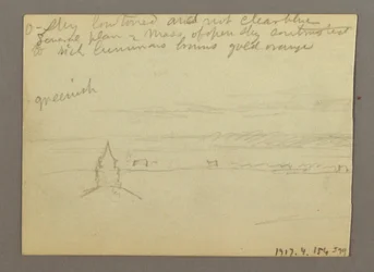 Teckning, Fontän på Piazza vid Peterskyrkan, Rom, Italien, januari 1868