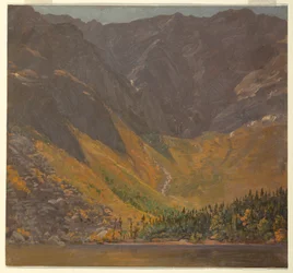 Teckning, Great Basin, Mount Katahdin, Maine, före 1878