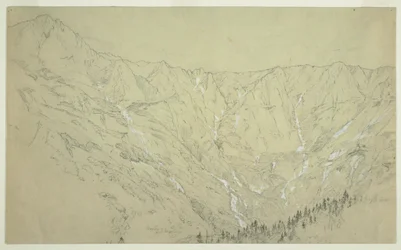 Teckning, Great Basin, Mt. Katahdin, ca 1877