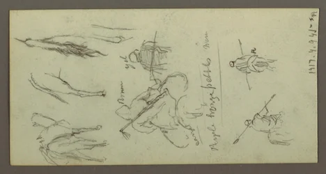 Teckning, Stenhög, Slätt och berg, Sun, 19 februari 1868