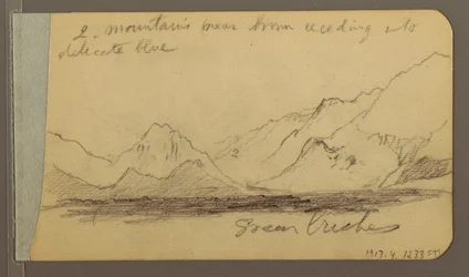 Teckning, Hill and Mountain Ranges; Averso: Väg i skogen, 1889