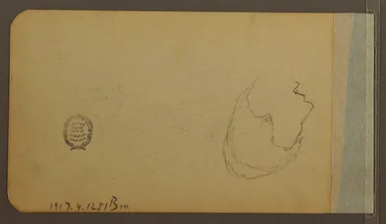 Teckning, Hills; Averso: Huvud, 1889