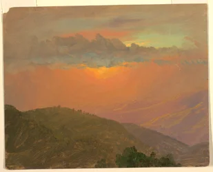 Teckning, Hilltop vid solnedgången, juli 1865