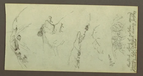 Teckning, Bergstoppar med stenblock, möjligen 1868