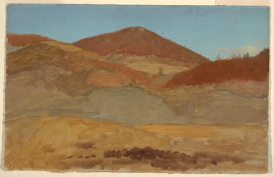 Teckning, Kuperat landskap, höst, 1870-80