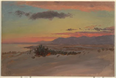 Teckning, Hudson Valley på vintern, vy mot sydväst från Olana, 1870-80