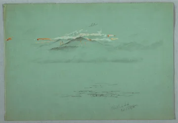 Teckning, Lake Millinoket och Mount Katahdin, 1878