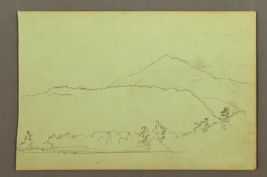 Teckning, Lake, hillrange, möjligen 1856