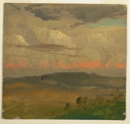 Teckning, Landskap, Hudson Valley, juli 1870
