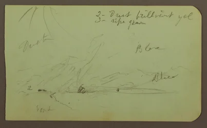 Teckning, Landskap; Verso: Bergssluttning, 1883