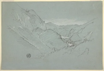 Teckning, Landskap från Alperna, augusti-september 1868