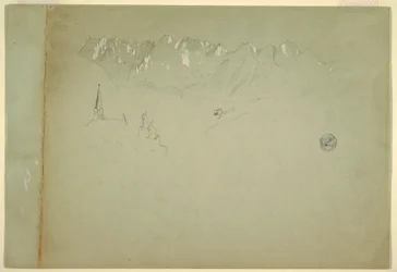 Teckning, Landskap från de österrikiska alperna, 1868