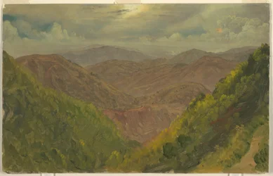 Teckning, Landskap på Jamaica, Västindien, maj-augusti 1865