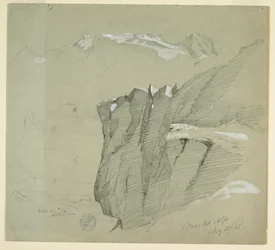 Teckning, Landskap i Berner Alperna, 28 augusti 1868