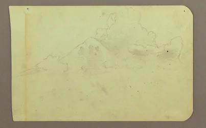 Teckning, Landskap med moln; A tergo: Berg, 1883
