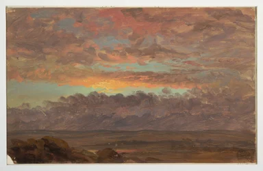 Teckning, Blick över Hudson Valley, New York, ca 1867
