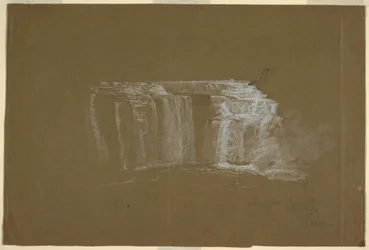Teckning, Lower Falls, Genesee River, Rochester, New York, 1848