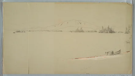 Teckning, Millinocket Lake, Maine, september 1878
