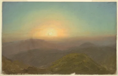 Teckning, Morgonlandskap, 1865