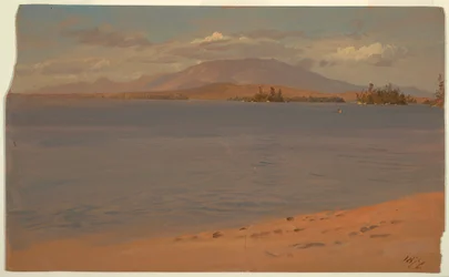 Teckning, Mount Katahdin från Lake Millinocket, 1878