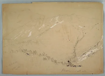 Teckning, Mount Katahdin, sett från söder, augusti 1852