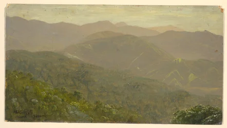 Teckning, Bergslandskap, augusti 1865